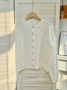 Franclia Women's Simple Versatile Fashion Elegant Cardigan - White - View 4