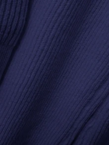Calvaya Conjunto de 2 piezas para mujer elegante azul marino de punto acanalado, cárdigan con cuello y botones, pantalones de punto con bolsillo y lazo delantero, conjunto de suéter casual de otoño para estar en casa - Azul Marino - Ver 7