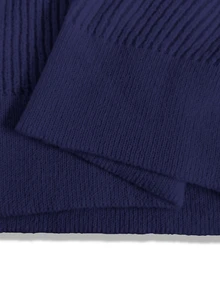 Calvaya Conjunto de 2 piezas para mujer elegante azul marino de punto acanalado, cárdigan con cuello y botones, pantalones de punto con bolsillo y lazo delantero, conjunto de suéter casual de otoño para estar en casa - Azul Marino - Ver 9