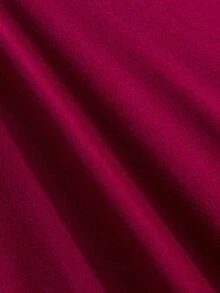 Cheriluna Maternity Burgundy Long Sleeve Fitted Plus Size Maternity Mermaid Evening Party Dress With Lace Patchwork And Side Slit - Burgundy - View 9