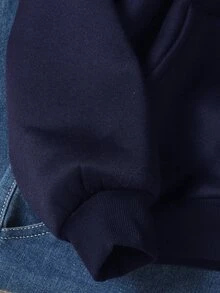 SHEIN Jaket Berkerudung Kasual Musim Gugur/Dingin untuk Anak Perempuan Remaja - Biru - View 7