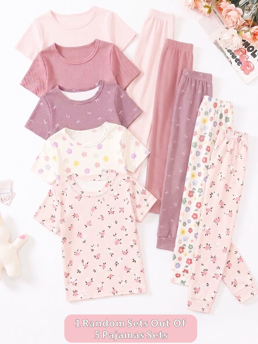 Tween Girls Casual Home Loungewear 2 Pieces Set, Suitable For Summer - Multicolor - View 1