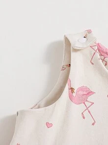 SHEIN Peto De Niños Pequeños Sin Mangas Y Cuello Redondo Con Patrón De Flamencos - Multicolor - Ver 4