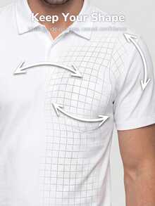 TekDrob 4-Way Stretch & Anti-Wrinkle Utility Boxy Polo Shirt With Relaxed Fit And Soft Touch - White - View 4