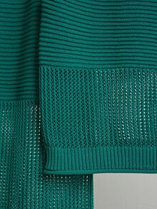 Franclia Summer Women 2 Pieces Casual Hollow Out Knitted Sweater Vest And Skirt Suits - Dark Green - View 5