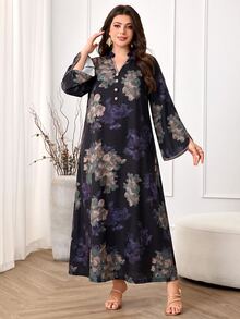 Al Najma Plus Size Women Arab Style Casual Dress, Minimalist Fashion For Everyday Wear Modest - Multicolor - View 7