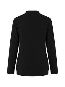 Momance Elegant Solid Color Knit Maternity Cardigan - Black - View 6