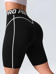 Easithlete Women's Yoga Fitness Sports Shorts - Black - View 1