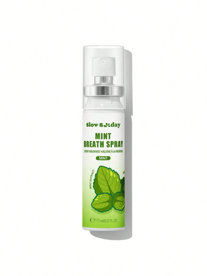 Slow Sunday Mint Breath Spray, Mint, Fruit Flavored Mouth Freshener Spray, Go-To For Instantly Refreshing Your Breath, Good Choice For Vacation, Travel Essentials, Halloween & Christmas, Suitable For Fall & Winter Oral Care, Autumn Essential