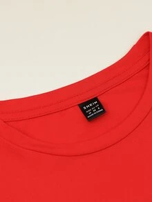 Rovax Women's Casual Crew Neck Pullover T-Shirt , Soft Breathable Fabric, Machine Washable, All-Season Comfort For Casual Attire - Red - View 4