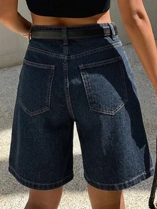 DAZY Women's Comfortable Casual Loose Fit Denim Bermuda Shorts, New Summer Style Y2K - Blue - View 6