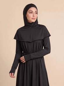 SHEIN With My Calm Women's Casual Vacation Beach Outdoor Party Sports Robe 3 Pieces Set New Summer - Black - View 6