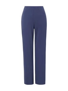 With My Calm With My Calm Indigo Blue Round Neck Long Sleeve Double Layer Asymmetrical Hem Loose Casual Sports Set - Multicolor - View 9