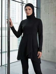 SHEIN With My Calm Solid Elastic Sports Set - Black - View 5