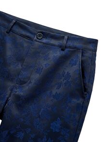 Nöista Navy Floral Jacquard Trousers With A Wide Leg Silhouette And Tailored Waistband. Refined And Versatile, With A Softly Structured Drape - Black - View 11