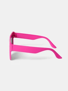 Aravennia Vintage Square Oversized Thick Frame Sunglasses For Women, Plastic Retro Classic Decorative UV Protection Eyewear - Pink - View 5