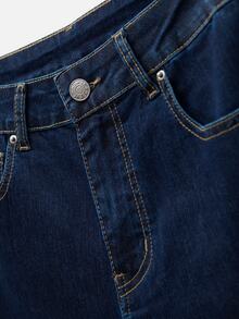 Nöista Straight,Leg Dark Blue Jeans-Basic,Durable,Versatile,Suitable Various Body,Everyday Wear Casual, Indispensable Wardrobe Staple Seasons,Fall Winter - Medium Wash - View 9