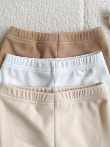 SHEIN 幼童女款運動衫長褲套裝，可愛棕色白色波點、紅色米色愛心圖案印花，長袖圓領，聖誕家庭套裝，秋季日系可愛風 - 彩色 - 查看 9