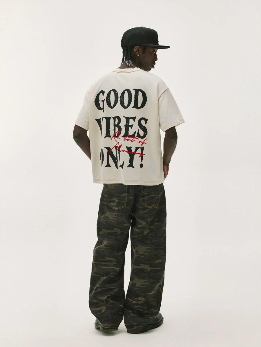 Baseblock Men's Vintage Washed Beige Crew Neck Short Sleeve T-Shirt, Front Portrait Banknote Print, Back Multi-Style Letter Graphic, Y2K Streetwear Casual Top, Suitable For Outings, Concerts, Clubs, Music Festivals, Holiday Vacations - Black - View 1