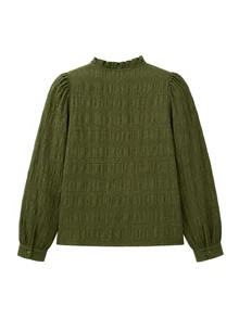 Nöista Olive Green Embroidered Shirt. Suitable For Casual Wear Fall/Winter, Commuting, Campus Parties.Going Out .Versatile - Green - View 8