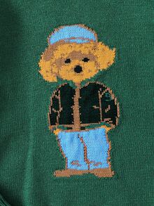 PrepCrw Young Boy Puppy Pattern Green Crew Neck Long Sleeve Sweater,Thanksgiving,Christmas,Winter,Winter Clothes,Cozy Fall & Winter Styles, - Dark Green - View 7