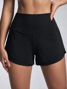 StreetHx 1pc Women's Black Leopard Print Shorts - Black - View 3