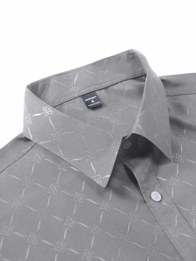 Calvornis Men's Slim Fit Button Down Long Sleeve Dress Shirt,Business Formal Fitted Casual Shirts For Ceremony,Fall Holiday - Light Grey - View 6