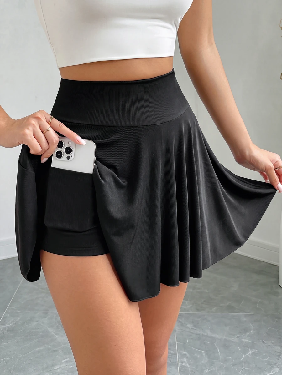 SHEIN Raffinéa High Waist Phone Pocket Skort