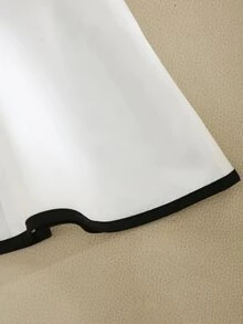SHEIN Raffinéa 女款法式優雅黑白撞色鈕扣式細肩帶上衣，夏季背心，適合夜出、辦公室、奢華穿搭 - 黑與白 - 查看 4