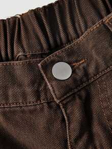 Selenza Celana Jeans Denim Kasual Longgar Potongan Lurus dengan Desain Saku untuk Wanita Ukuran Plus - Coffee Brown - View 5