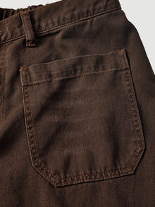 Selenza Celana Jeans Denim Kasual Longgar Potongan Lurus dengan Desain Saku untuk Wanita Ukuran Plus - Coffee Brown - View 6