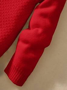 PrepCrw Tween Boys Casual Turndown Collar Half-Zip Up Long Sleeve Knit Sweater,In Fall/Winter - Red - View 7