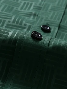 Calvornis Manfinity Casual Cool Men's Solid-Color Simple Button-Down Long-Sleeve Shirt , Effortlessly Style , A Perfect Gift For Husbands, Ideal For Formal, Old Money - Dark Green - View 7