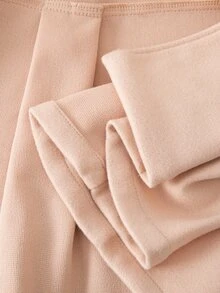 SHEIN Girls Double Breasted Wool Blend Coat Mid-Length Overcoat, Elegant Formal Winter Jacket For Wedding Party Holiday, Back To School Daily Outerwear - Apricot - View 6