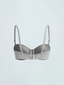 Softvol 2pcs Women's Comfortable Sleeping Underwire Soft Half Cup Solid Cotton Push Up Bra[For Flat Chest] - Multicolor - View 5