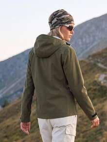 In My Nature Women's Outdoor Hooded Softshell Jacket - Olive Green - View 5