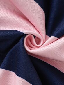 SHEIN Vintaside Kids 2pcs Young Girl Sweatshirt + Pants Set Cute Preppy Pink Navy Ribbed Horse Embroidery Long Sleeve Crewneck Lightweight Party Fall Holiday - Navy Blue - View 7