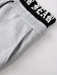 STYNVO Men's Double Waistband Cross Print Pocket Casual Sweatpants - Grey - View 7