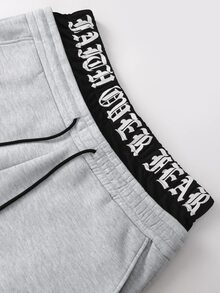 STYNVO Men's Double Waistband Cross Print Pocket Casual Sweatpants - Grey - View 6