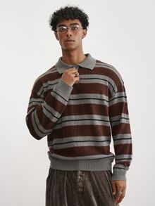 TOKVUE Men's Striped Casual Daily Wear Long Sleeve Sweater - Multicolor - View 5