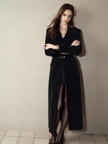 MOTF PREMIUM WOMEN'S SOLID COLOR CASUAL VERSATILE DAILY LONG SLEEVE JACKET - Black - View 4
