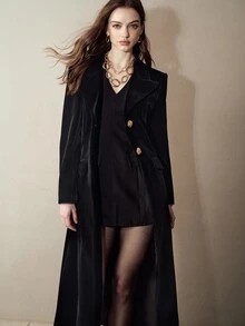 MOTF PREMIUM WOMEN'S SOLID COLOR CASUAL VERSATILE DAILY LONG SLEEVE JACKET - Black - View 6