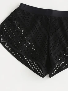 SHEIN Swim Shorts bikini con abertura - Negro - Ver 11