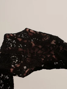 Anewsta Áo blouse nữ tay chuông ren thanh lịch thời trang cho mùa thu/đông, phù hợp đi chơi, hẹn hò, tiệc tùng và đám cưới - màu đen - Xem 8