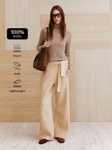 MOTF PREMIUM Áo len chui đầu cổ cao dệt kim mềm mại cho nữ - Xám - Xem 2