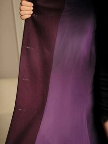 MOTF PREMIUM FASHIONABLE ELEGANT OVERCOAT WITH LAPEL COLLAR, FLORAL DECORATION, SLIMMING WAIST, NEW WINTER STYLE FOR WOMEN - Purple - View 7