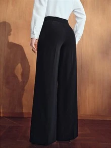 MOTF PREMIUM Pantalones largos de pierna ancha y efecto estilizante para mujer - Negro - Ver 6