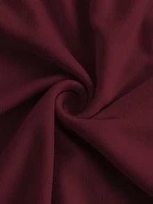 SHEIN MOD Boat Neck Bell Sleeve Side Ruched Fashion Burgundy T-Shirt,Christmas,Party,New Year - Burgundy - View 8