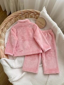 SHEIN 女嬰兔子裝飾保暖套裝 秋冬款，僅隨機發貨 - 粉色 - 查看 6