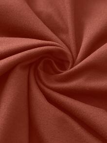 INAWLY Women's Solid Color Elegant Waist-Cinched Slit Design Mid-Length Party Dress - Brown - View 5